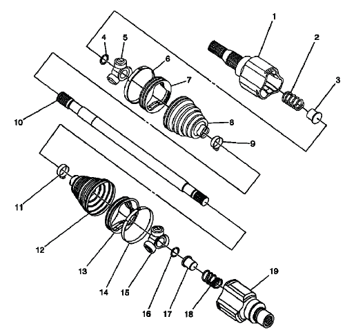 Buick Enclave. Wheel Drive Shafts